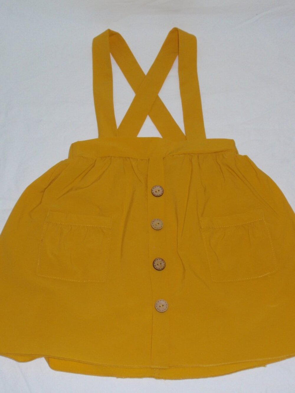 Baileys Blossoms Mustard Yellow Skirt with Suspenders Sz 5t